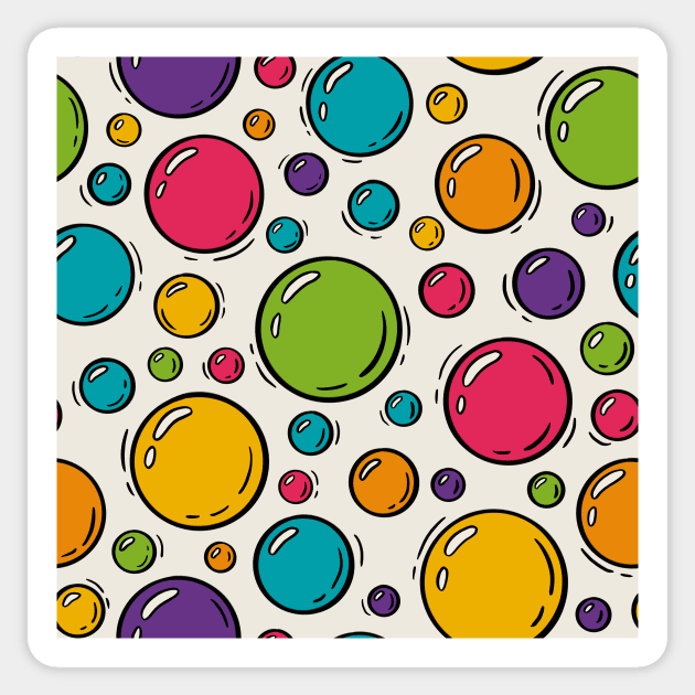 Vivid Bubble Frenzy Repeating Pattern Sticker by JBeasleyDesigns